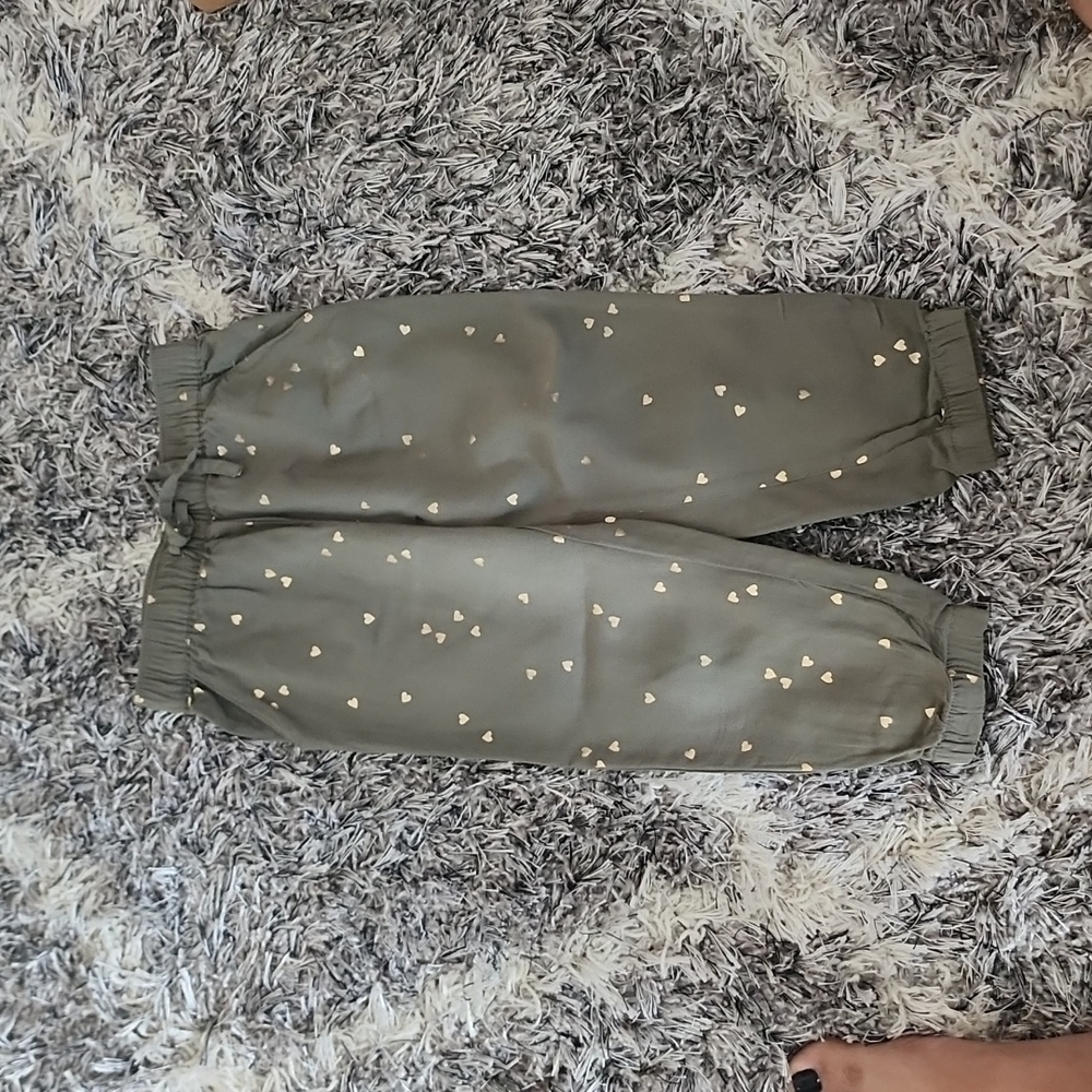 Toddler gold heart metallic joggers